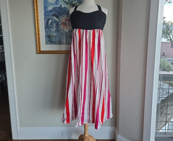 kate spade Dresses & Skirts - Kate Spade Black and Multicolor Striped Maxi Dress